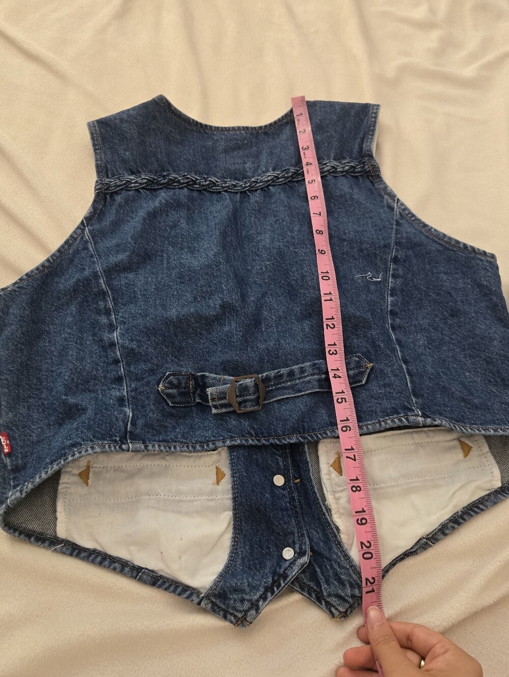 Levi's Premium Denim BRAIDED VEST Women’s Size Large - Picture 4 of 7